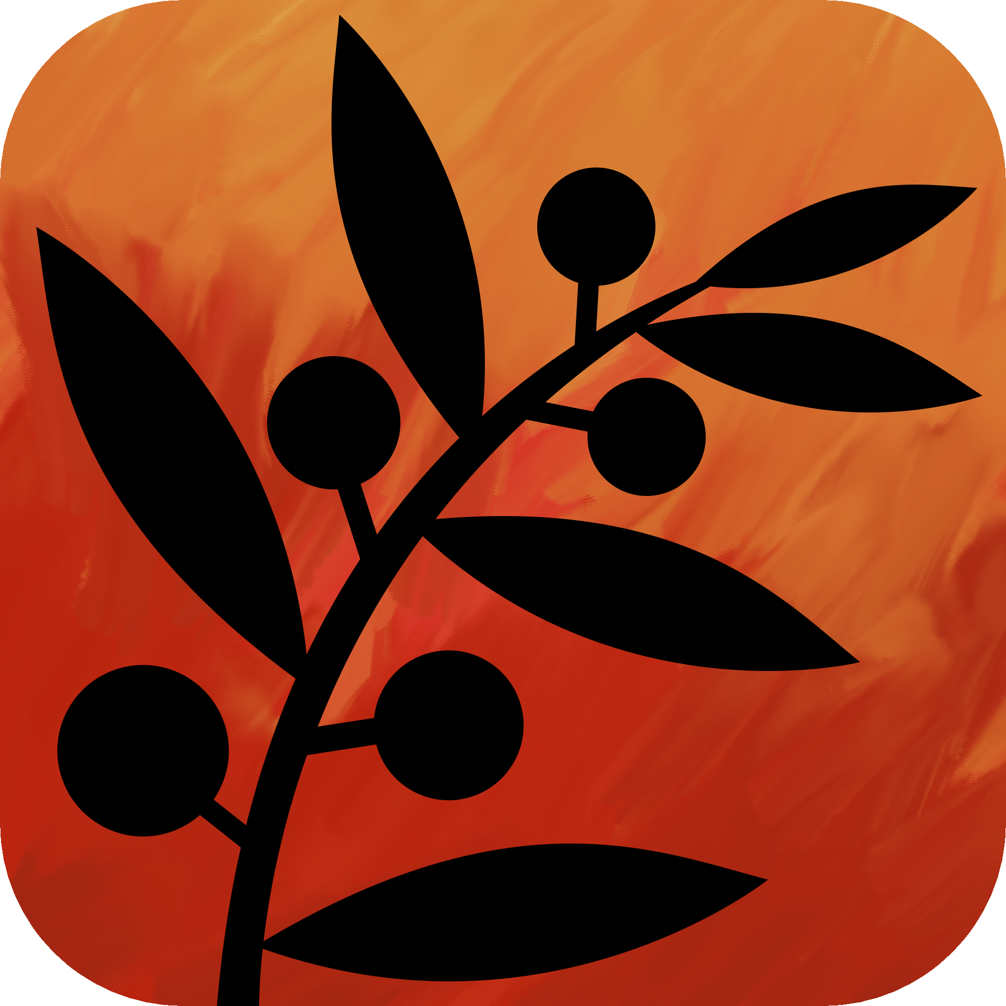Logo for WITNESS Data Maps: Stylized olive branch, surviving a fire